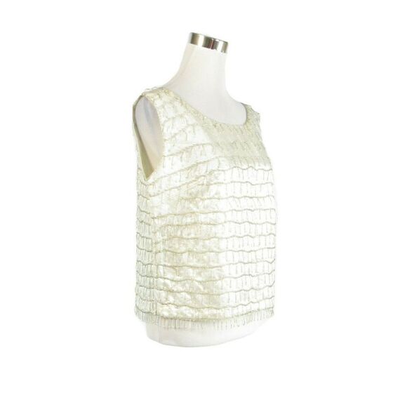 Wing Lock Co. ivory vintage top L - Picture 3 of 8